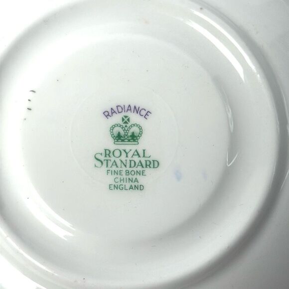 Royal Standard Radiance Teacup Saucer Artist F. F. Errill Red White Camellias - Picture 10 of 13